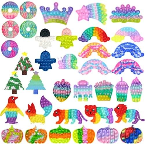 Macaroon Lollipop Push Bubble Sensory Squeezing Toy Anti-stress Relaxing Fidget Toys Stress Relieve Autism Needs dropshipping