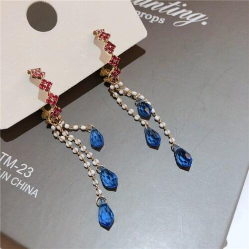 BUDROVKY Korean-Style Fashion Ear Rings Simple Geometric Ring Water Drop Trendy Contrasting Ear Stud Earrings