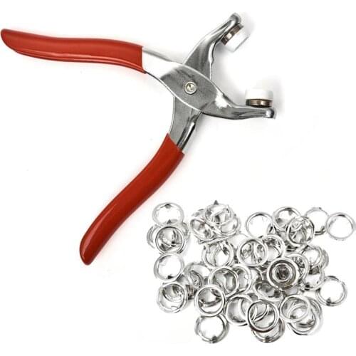 50 Sets Snap Fasteners Kit Tool, Metal Snap Buttons Rings With Fastener Pliers Press Tool Kit For Clothing Sewing Pliers