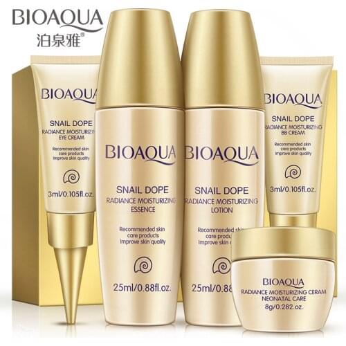 Snail Skin Care Product Set Moisturizing Anti Age Facial Cleanser Eye Cream Essence Milk Toner Tonic Serum Lotion Travel Size M