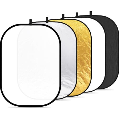 Neewer Portable 5 in 1 59"x79"/150x200cm Translucent/Silver/Gold/White/Black Collapsible Round Multi Disc Light Reflector