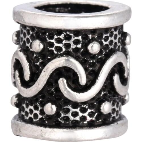 Norse Viking Hair Bead Beard Bead Antique Silver Vikings Beads Charms Findings for Necklace for Bracelet Jewelry DIY Beads