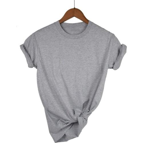 2020 Brand New Cotton Womens T-shirt Short-sleeve woman T shirt Short Sleeve Pure Color women t shirt T-shirts For female Tops