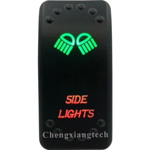 12v 24v, On Off, Up Green & Down Red Led Backlit - Side Lights - Laser Rocker Switch for Car Boat Truck Bus Push Switch