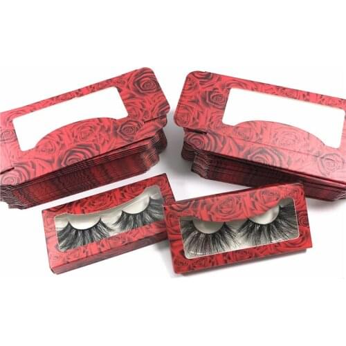 Wholesales paper eyelash packaging box lash boxes packaging custom logo faux cils 3d mink lashes rectangle case with tray bulk