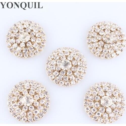 Wholesale 27 MM Flat Back Rhinestone Button For Hair Flower Wedding Invitation DIY Accessories Free Shipping 20Pcs/Lot MYQB003