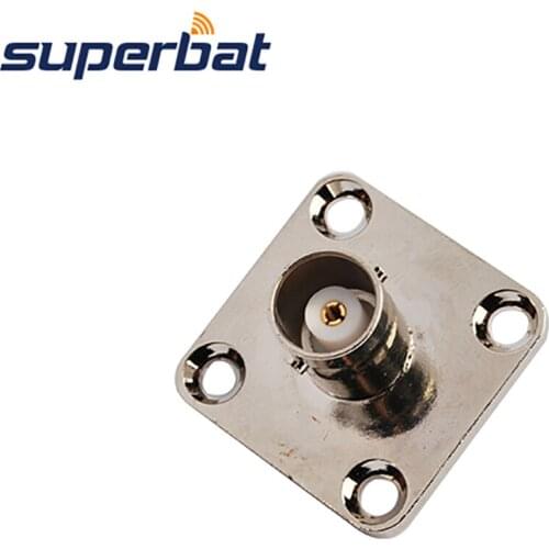 Superbat BNC 4 Hole Panel Mount Female Jack with Solder Cup Wide Flange for Audio & Video