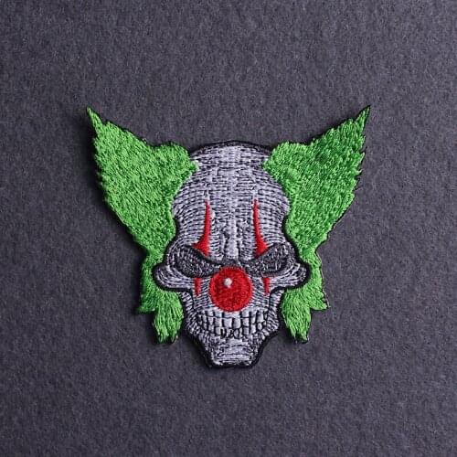 Punk/joker Patch Embroidered Patches For Clothing Skull Patch Iron On Patches For Clothes skeleton Stickers On Clothes applique