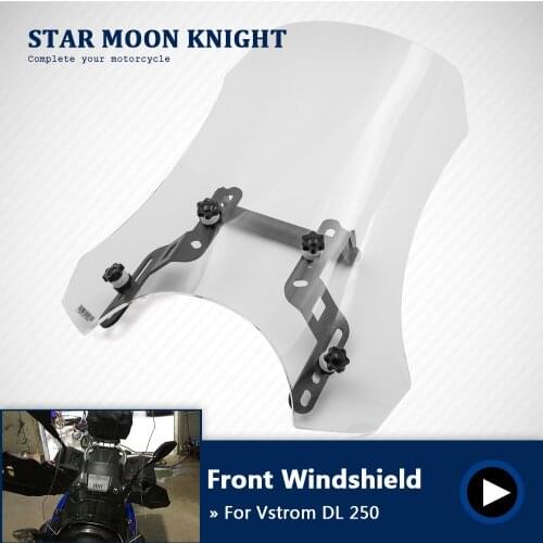 Motorbike Front Glass Windshield Windscreen +Motorcycle GPS Mount Mounting Adapter Holder Bracket For Suzuki DL250 Vstrom DL 250