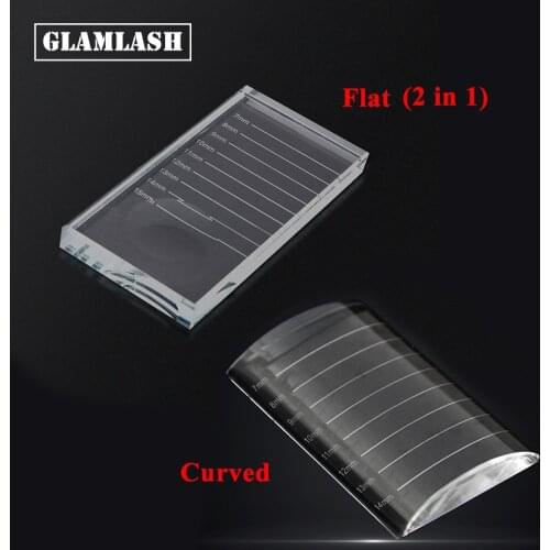 GLAMLASH Transparent eyelash extension crystal glue holder pallet ceramic false lash tile eyelash stand Makeup Tool