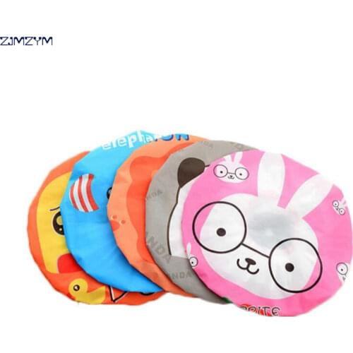 1pc Fashion Cute Cartoon Animal Design Waterproof Elastic Spa Shower Cap Hat Bath Hair Cover Protector Hats Bathroom Product