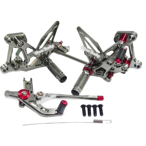 Adjustable Rider Rear Sets Rearset Footrest Foot Rest Pegs Gray For MV Agusta F3 Brutale Dragster 675 800 2012 2013 2014 2015