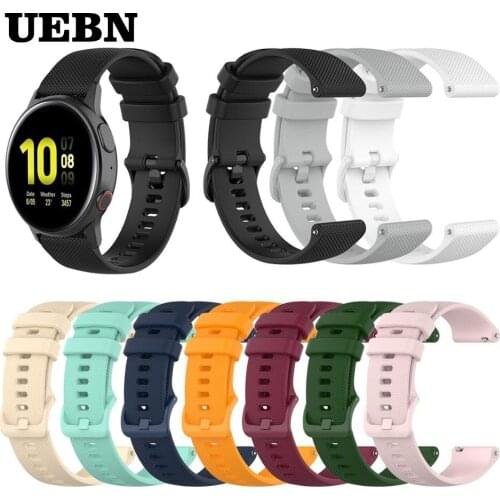 UEBN 20mm Silicone Band For Samsung Smartwatch Wrist Strap for Galaxy Watch 42mm Active 2 44mm 40mm / Gear Sport & S2 Watchbands