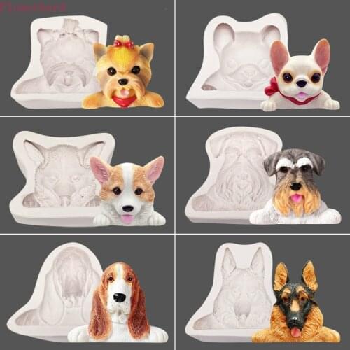 Corgi Dog Fondant Cake Silicone Mold Chocolate Mold Cute Pet Fondant Mold Bulldog DIY Baking Utensils Cake Decorating Tools