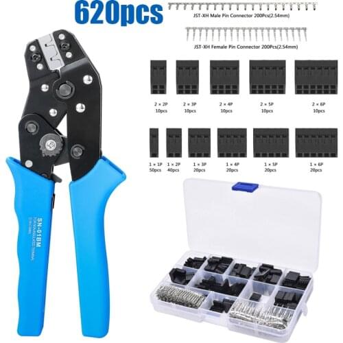 SN-01BM and 620pcs DuPont terminal crimping tool set, multi-function crimping tool Compatible wire gauge 18-26AWG
