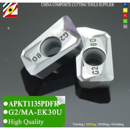 EDGEV CNC Carbide Inserts APKT1135 PDFR G2 MA Milling Cutter Face Mill Tool Cutting Tool Blade Machining Wood Aluminum Copper