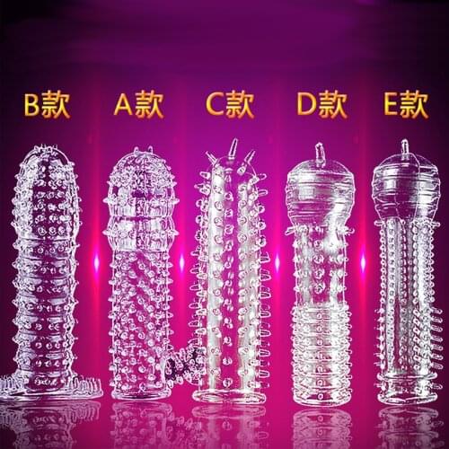 Reusable Penis Enlargement Condoms Cock Rings Adult Toy Sex Products Delay Condom for Men Sexy Toys Penis Sleeves Penis Extender