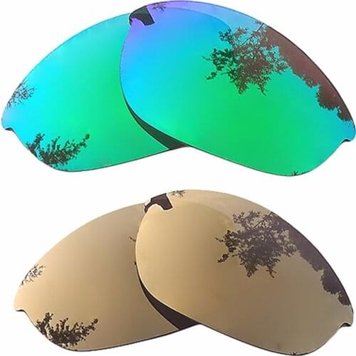 Bronze Gold Mirrored & Green Mirrored Polarized Replacement Lenses for Half Jacket Frame 100% UVA & UVB