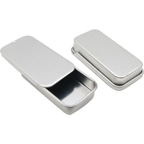 51*10*26mm Mini Iron Box Slide Cover Storage Box Wedding Jewelry Pill Cases Portable Tin Boxes Container