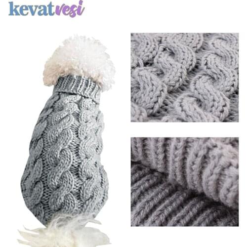 Winter Dog Sweater Warm Dog Clothes Cat High Collar Sweater Coats Knitted Jumper Knitwear Small Medium Dogs Pet Clothing