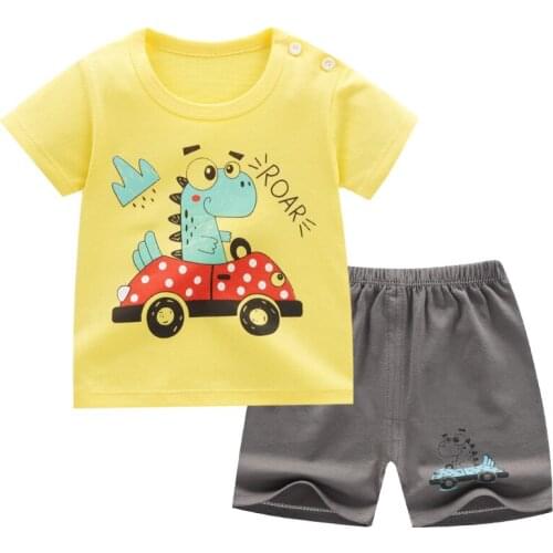 ZWF861 New Summer Baby Boy Clothes Set Short Sleeve T-Shirt+ Pants 2Pcs/Set Children Clothing Suits Cotton Girl Wear