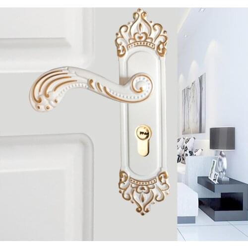 1set Aluminium Alloy Door Lock Interior Mute Room Gate Handle European Style For Hotel Bathroom Toilet Door Hardware Accessories