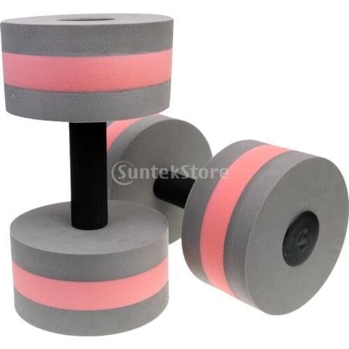 1 Pair Water Aerobics Dumbbell EVA Foam Aquatic Barbell Fitness Aqua Pool Exercise Swimming Aid Tool