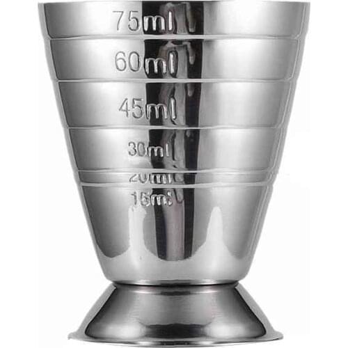 1pc 75ml Stainless Steel Measuring Shot Cup Ounce Jigger Bar Cocktail Drink Mixer Liquor Measuring Cup Mojito Measure Coffee Mug