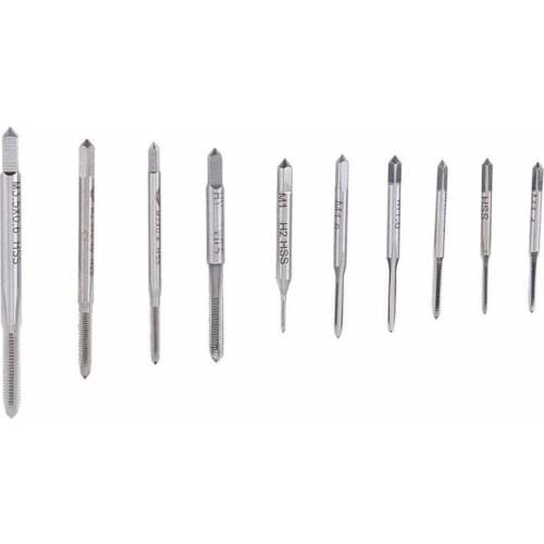 10Pcs HSS M1 M1.2 M1.4 M1.6 M1.7 M1.8 M2 M2.5 M3 M3.5 Mini Tap Drill Bit Machine Metric Thread Tap Set Screw Tap