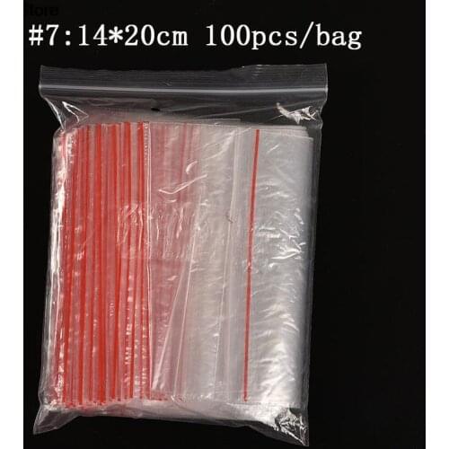 100Pcs 14*20 cm Plastic Reclosable Poly Wedding Clear Bags Jewelry Ziplock Zipped Lock
