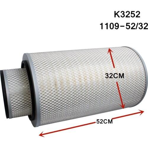 2 Pcs/a lot K3252 Air Filter For Iveco Hongyan Jieshi New King Kong Air Filter Element 1109-52/32