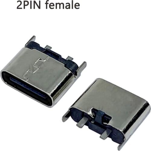 20pcs/lot Type-C Micro USB JACK 3.1 2pin DIP Two-Legged Vertical female connector For Mobile Phone Charging port Charging Socket