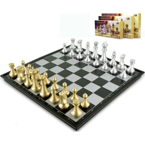 4 Size Mini Chess Set Medieval Chess Game With Chess Board Game Gold Silver Magnetic Chess Pieces Travel Game For Children Toys