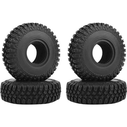 4PCS 52X18mm 1.0 Inch Soft Rubber Wheel Tire Tyre for 1/24 RC Crawler Car Axial SCX24 90081 AXI00001 Upgrade Parts