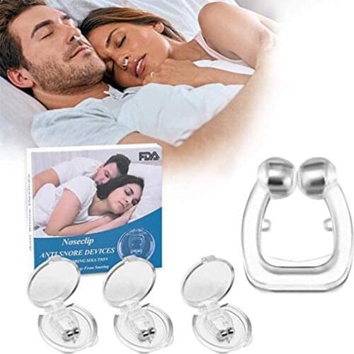 4Pcs Silicone Magnetic Stop Snoring Device Anti Snore Clip Professional Sleeping Aid Relieve Snore Latest Anti Snoring Devices