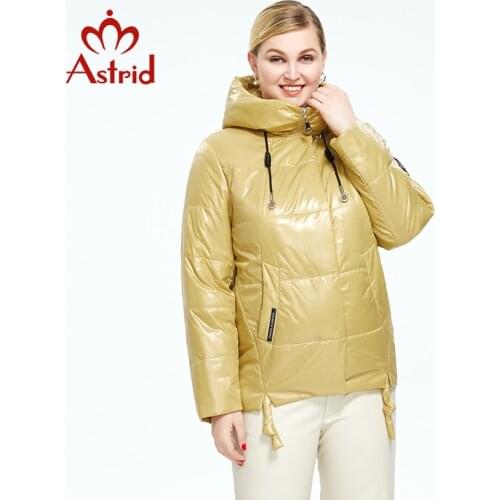 Astrid 2021 New Womens Spring Autumn Parkas Plus Size Warm Short Jacket with hood zipper Coat Women Casual Outerwear AM-9508