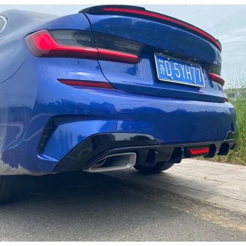 Carbon fiber G20 Black Rear spoiler Bumper Diffuser with led For BMW G20 320 330 340 with M package M Sports Bumper 2019 UP
