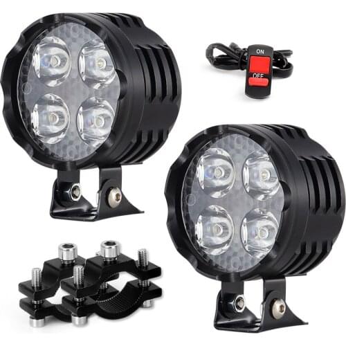 Motorcycle Auxiliary Light External Spotlight White Lamp 12-80V 15W 2500LM Aluminum alloy Motorbike Fog Light Waterproof IP65