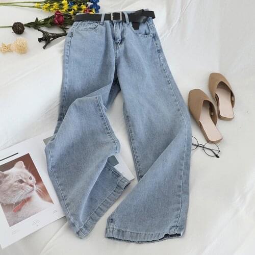 Obrix Casual Female Streetwear Jeans Vintage Denim High Waist Jeans For Women