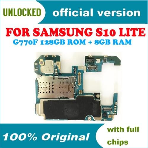 EU Version 128GB For Samsung Galaxy S10 LITE G770F Motherboard Unlocked Logic Board Mainboard Plate Full Chips Free Shipping