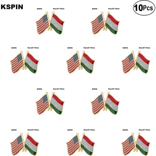 U.S.A. & Tajikistan Friendship Flag Lapel Pin Flag badge Brooch Pins Badges 10Pcs a Lot