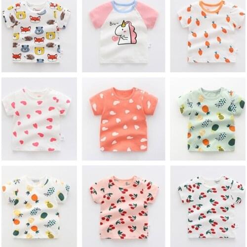 Animals Print Tees for Boys Girls Tees Tops Kitty T shirts Kids T shirt Cotton Clothes New Design Children Top