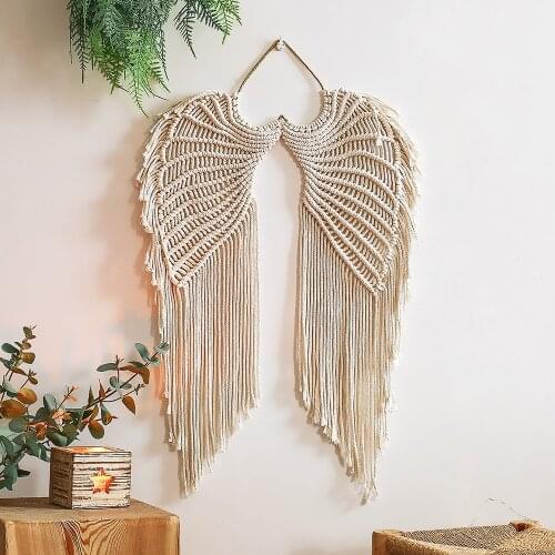 Angel Wing Woven Tapestry Pure Cotton Hand-woven Pendant Homestay Wall Hanging Childrens Decoration