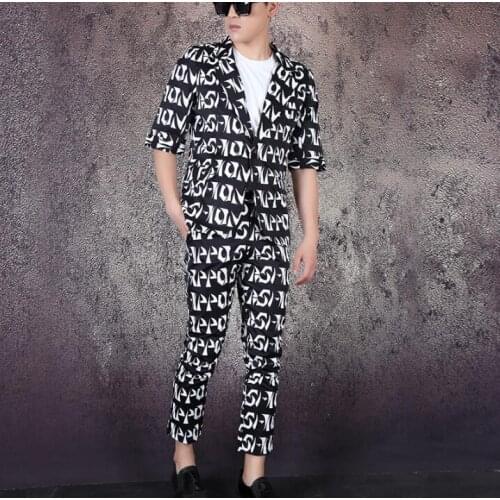 New Arrival Casual Men Mid-sleeve suit Luxury Brand Long Sleeve Cotton Stylish High Quality Males pants suit