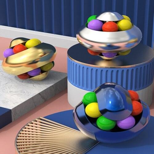 NEW Pop It Antistress Fidget Spinner Aluminum Psychedelic Magic Ball Puzzle Toy Decompression For Kids Adult Anti Stress Cube