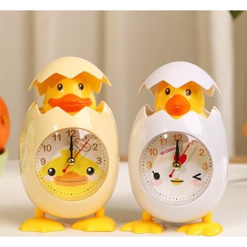 Chicken Shell Cartoon Egg Alarm Clock Office Student Gift Nursery Bedroom Bedside Decoration Kids Birthday Gift