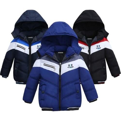 Autumn Winter Boys Jackets Keep Warm Fashion Hooded Handsome Kids Outerwear Birthday Gift Christmas Girls Coat Children Clothing