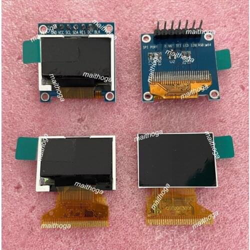 Maithoga 0.96 inch 7PIN SPI 262K TFT LCD Display Color Screen with Adapter Board ST7735S Drive IC 128*64