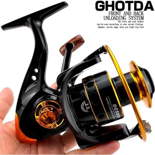 Metal Spool Spinning Fishing Reel 12+1BB 5.2:1 Fishing Tackle Pesca Carrete Feeder Carp Fishing Wheel 1000-7000