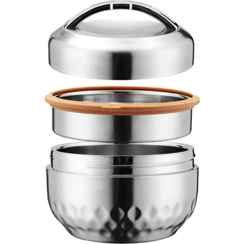 New Double Laye Keep Thermos Lunch Box Food Storage Container Portable Bento Lunch Box Stainless Steel Strong Durable Food Case